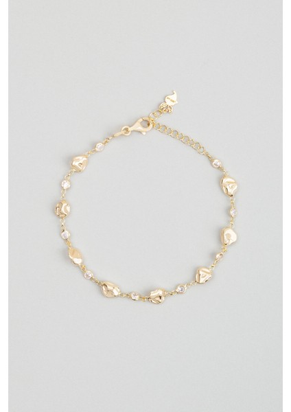 Dorika Dizayn 18 Ayar Sarı Altın Kaplama Gümüş Zincir Bileklik