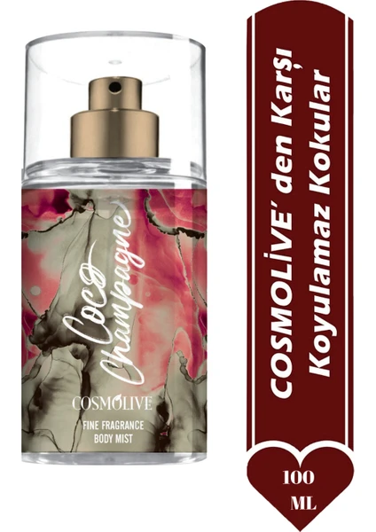 Body Mist Vücut Spreyi - Nemlendirici Parfüm 100 Ml. Coco Champagne