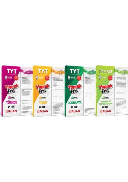 TYT Türkçe Tarih Coğrafya Felsefe Yaprak Test Sözel Seti