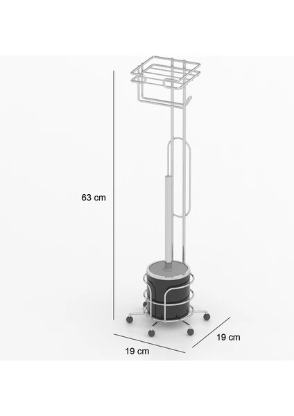 Ayaklı Tuvalet Fırçası Ve Yedekli Tuvalet Kağıtlık Krom Mg096