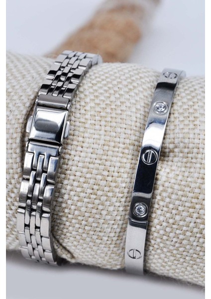 Gümüş Renk Çelik Taşlı Bileklikli Şık Tasarım Kadın Kol Saati SU-649 modelleri