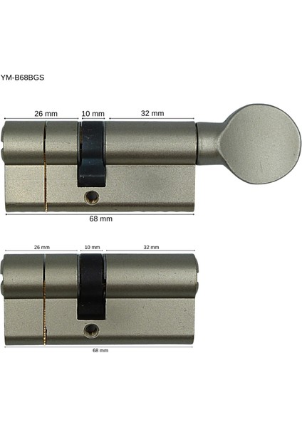 Yuma Standart Pirinç Mandallı Barel Seti Saten Tuzaklı ( 68MM )
