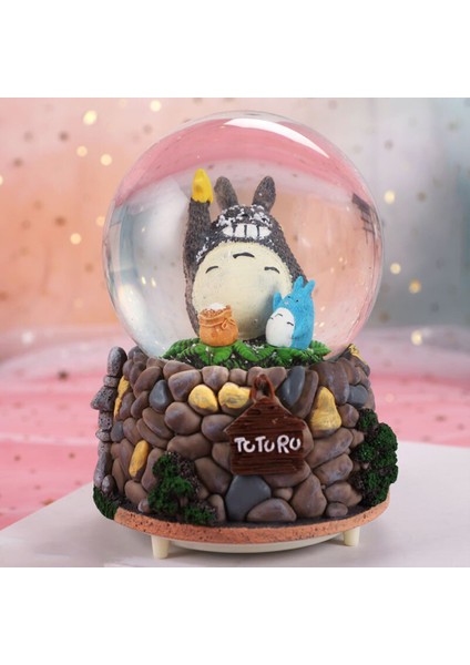Totoro Chinchilla Tasarımlı Püskürtmeli Işıklı Müzikli Kar Küresi