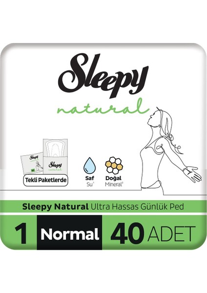 Natural Ultra Hassas Günlük Ped Normal 40 Adet Ped