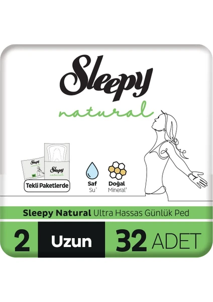 Natural Ultra Hassas Günlük Ped Uzun 32 Adet Ped