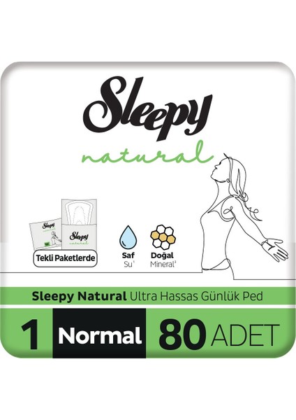 Natural Ultra Hassas Günlük Ped Normal 80 Adet Ped