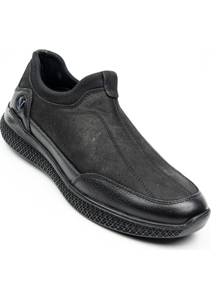 5898 Siyah Deri Erkek Günlük Ayakkabı
