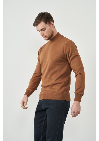 Mentality 3178 Erkek Kahve Balıkçı Yaka Triko