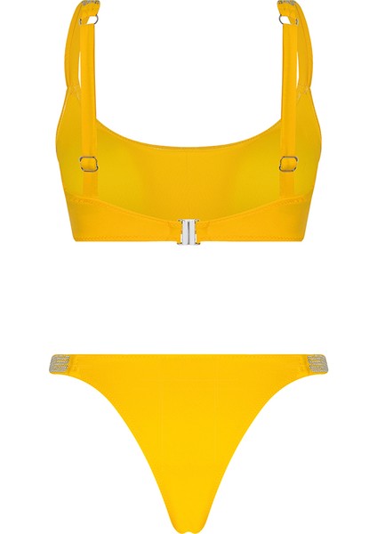 Love Taş Baskılı Sarı Atlet Bikini Takımı fiyatları