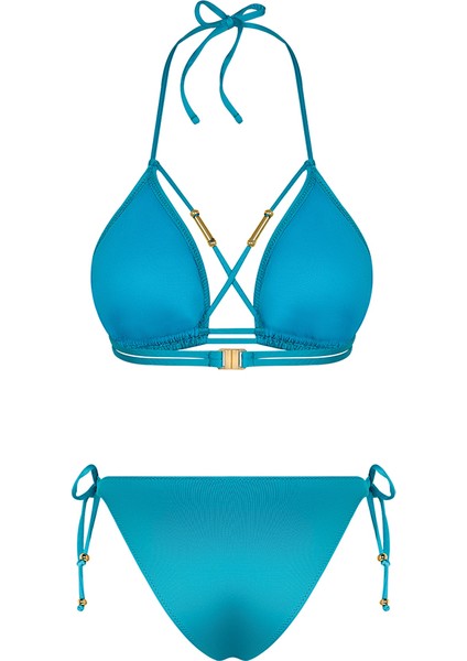 Bonesta Swimwear Biyeli Üçgen Mavi Bikini Takımı