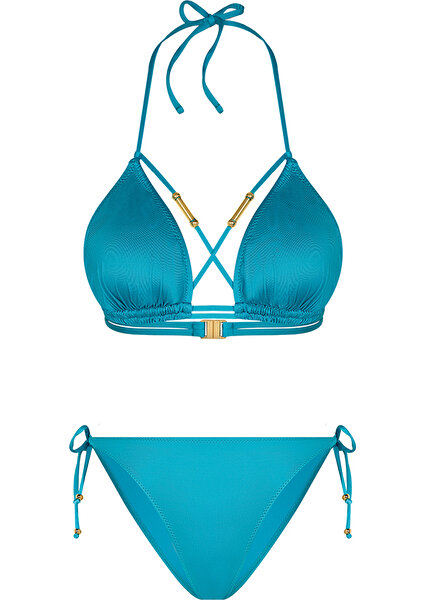 Bonesta Swimwear Biyeli Üçgen Mavi Bikini Takımı