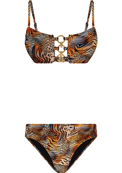 Halka Detaylı Straplez Bikini Takımı