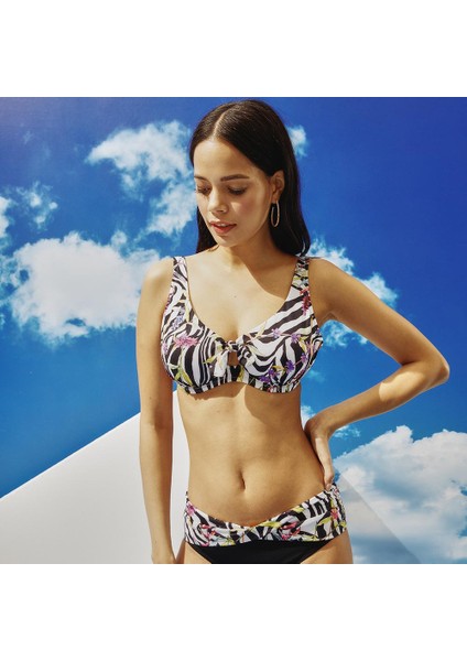 Önü Bağlamalı Balenli Bikini Takımı