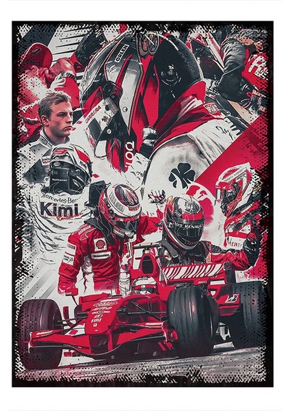 Kimi Raikkonen Formula 1 Hediyelik Ahşap Tablo