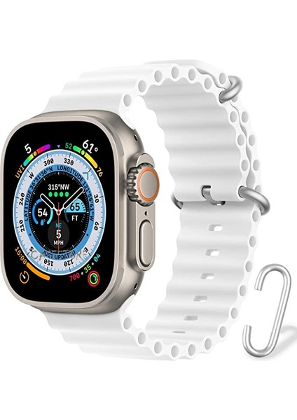 Apple Watch Series Ultra Iwatch Se, Series 8 7 6 5 4 3 2 1 49MM 45MM 44MM 42MM Kordon Silikon Naylon Kayış Baklalı Bileklik Loop Hasır Ayarlanabilir Kancalı Tokalı Orange Albine