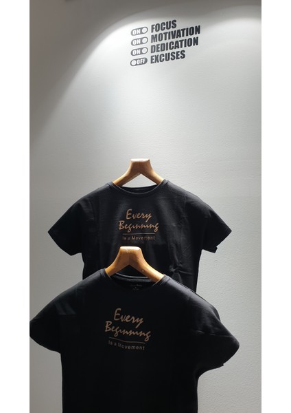 Modassi Tshirt Kadın Simli Parlak Kısa Kollu Siyah Bisiklet Yaka 5 Kalıp Dikimli Özel Baskı uygulamalı