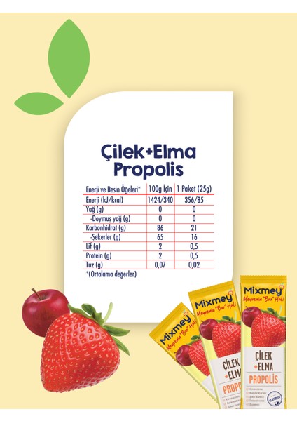 Bee Elma Çilek Propolis 25 gr 24'lü