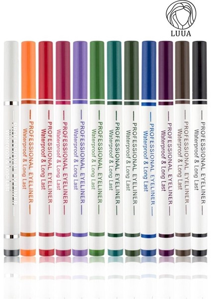 12 Renk Pen Eyeliner Seti