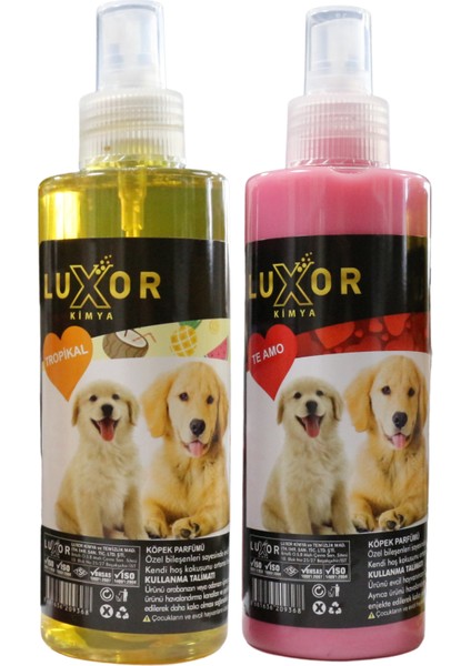 Luxor Kimya  köpek Parfümü 2li Set Tropikal+Te Amo 200 ml