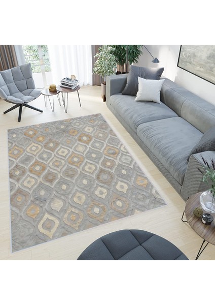 Dijital Baskı Yıkanabilir Kaymaz Taban Salon Halısı RVG0434