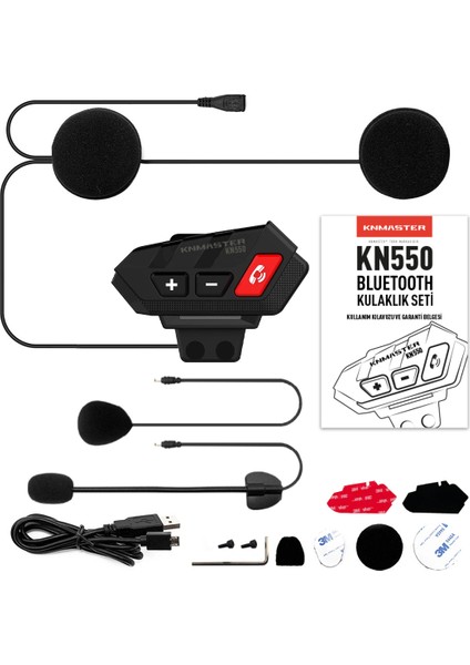 KN550 Motosiklet Bluetooth Kulaklık Mikrofon Seti