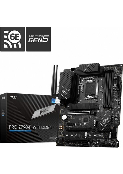 PRO Z790-P WIFI DDR4 SOKET 1700 DDR4 5333MHZ(OC) PCI-E Gen4 M.2 USB3.2 DP HDMI 1x2.5G LAN WI-FI 6E ATX