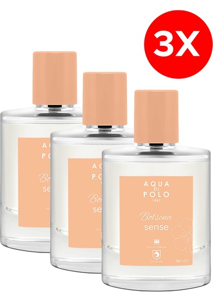 Aqua Di Polo 1987  BOLSENA Sense 50 ml 3'lü Kadın Parfüm Seti