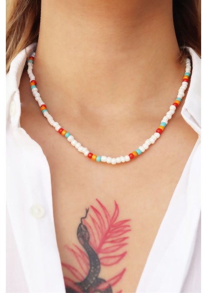 Renkli Tasarım Boncuk Kolye