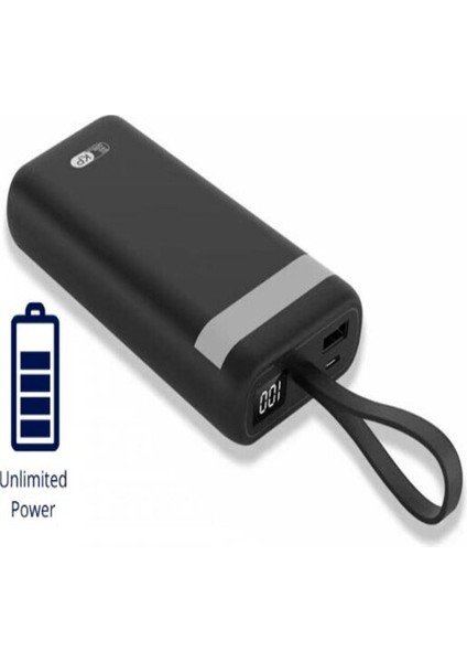 30,000 Mah Powerbank LED Fener Özellikli Kablolu Taşınabilir Şarj Cihazı