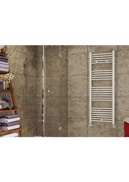 Toprak Havlupan 50/100CM 14 Borulu Beyaz Renk Havlupan Radyatör Banyo Isıtıcı 5 Yıl Garantili