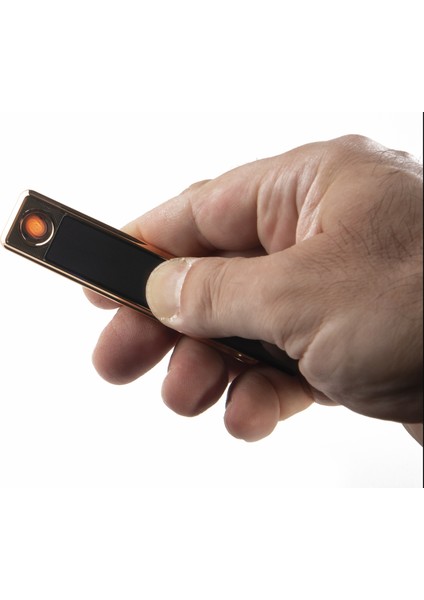 Kişiye Özel Siyah Renkli USB Şarjlı Alevsiz Elektronik Çakmak