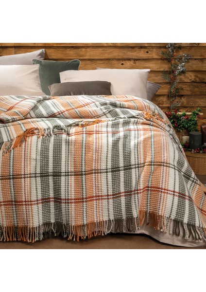 Bedding Belissa Çift Kişilik Pamuk Battaniye - Yeşil