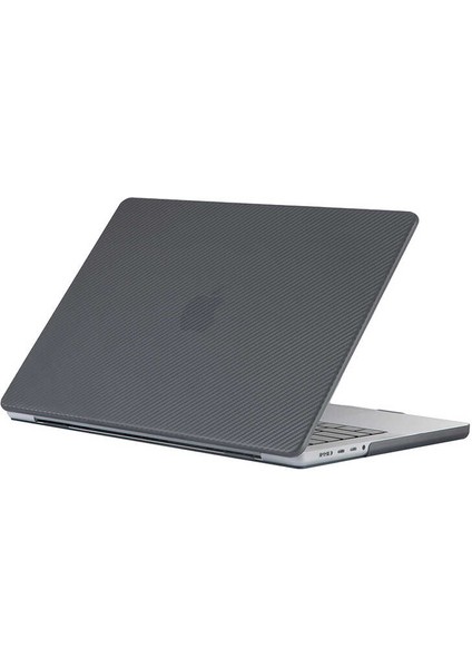 Apple Macbook 16.2' 2021 A2485 Uyumlu Msoft Carbon Fiber Tasarımlı Koruyucu Kapak