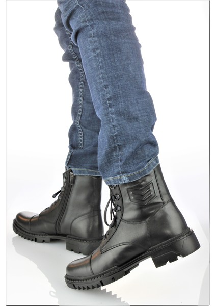 Erkek Hakiki Deri Arma Detaylı Uzun Postal Bot MR14032 fiyatları