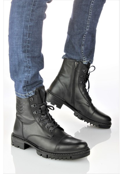 Erkek Hakiki Deri Arma Detaylı Uzun Postal Bot MR14032 fırsatları