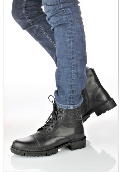 Erkek Hakiki Deri Arma Detaylı Uzun Postal Bot MR14032 indirimleri