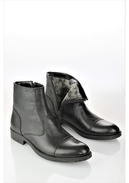 Erkek Hakiki Deri Kauçuk Taban Klasik Kürklü Bot ER22/B658 fırsatları