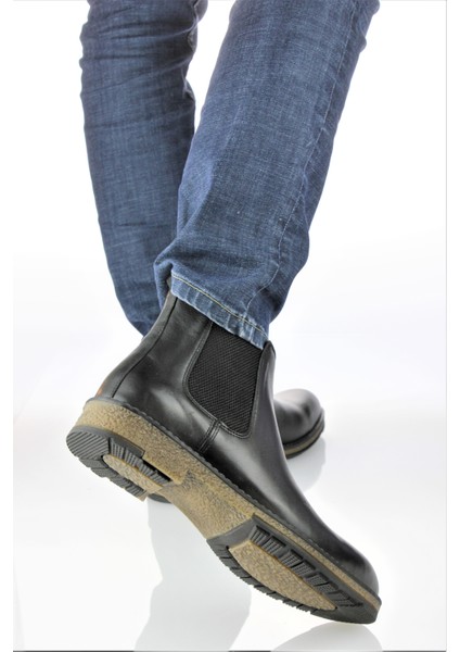 Erkek Hakiki Deri Lastik Detaylı Deri Chelse Bot ER22/B661 fırsatları