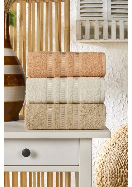 Lia Soft Bordürü Serisi 3'lü Havlu Seti 50X85 cm