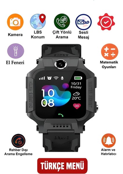 Sim Kartlı, Konum Takipli, Sos Acil Arama ve Imei Kayıtlı Akıllı Çocuk Takip Saati Sımkartl