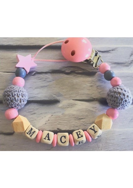 Isimli Emzik Zinciri - Emzik Askısı - Bebek Hediyesi 149