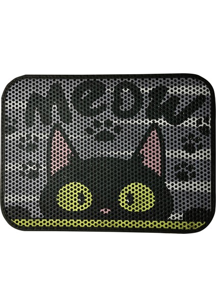 Elekli Kedi Tuvalet Önü Paspası 60 x 40 cm Desenli