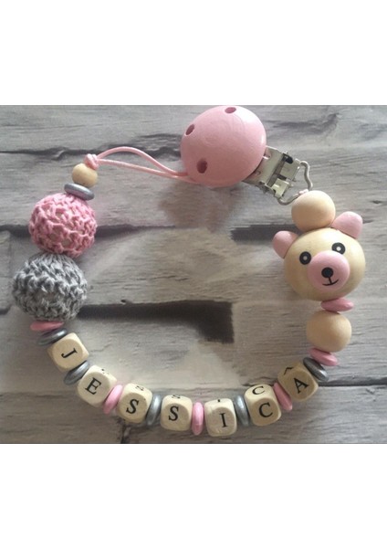Isimli Emzik Zinciri - Emzik Askısı - Bebek Hediyesi 156