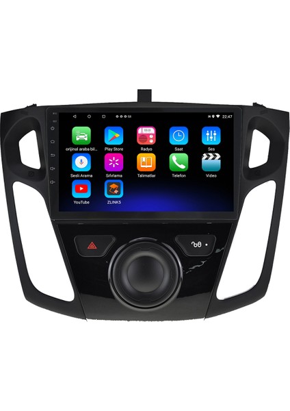 Ford Focus 3-4 Android 12 Kablosuz Carplay Navigasyon Multimedya Ekran Teyp - MY-0609W-FORD Focus 3-4