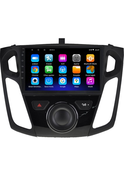 Ford Focus 3-4 Android 12 Kablosuz Carplay Navigasyon Multimedya Ekran Teyp - MY-0609W-FORD Focus 3-4