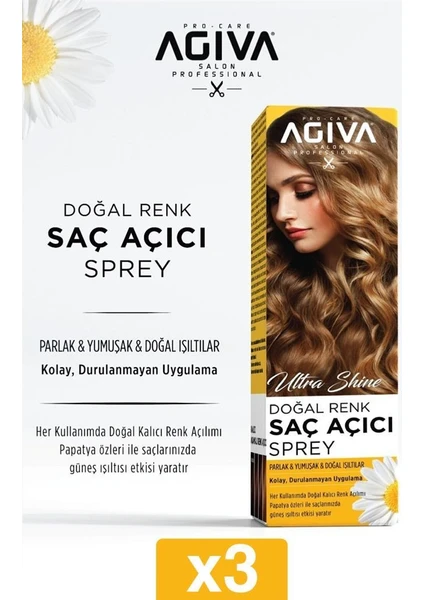 Doğal Renk Açıcı Saç Spreyi 150 ml X3