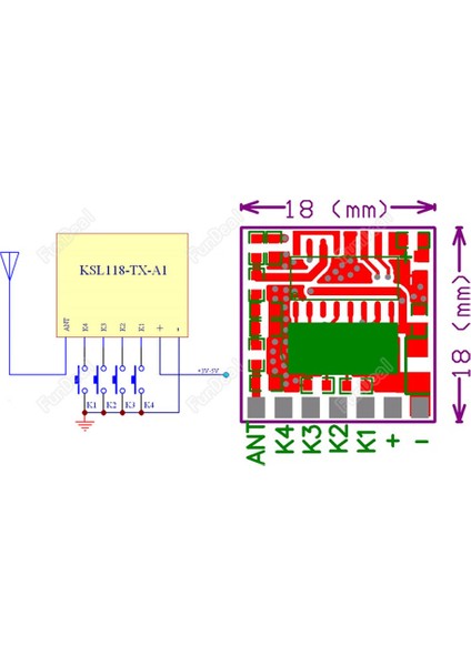 Roba TX118A 4 Kanal 433MHZ Verici Kablosuz Haberleşme 25METRE EV1527