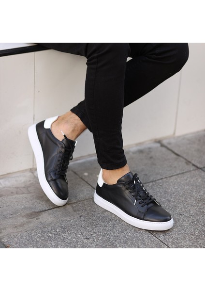 - Siyah Deri Erkek Sneaker