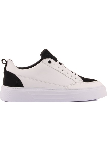 - Beyaz Deri, Siyah Süet Erkek Günlük Ayakkabı