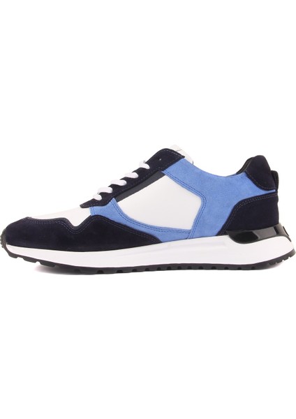 - Lacivert, Mavi Süet, Beyaz Deri Bağcıklı Erkek Sneaker